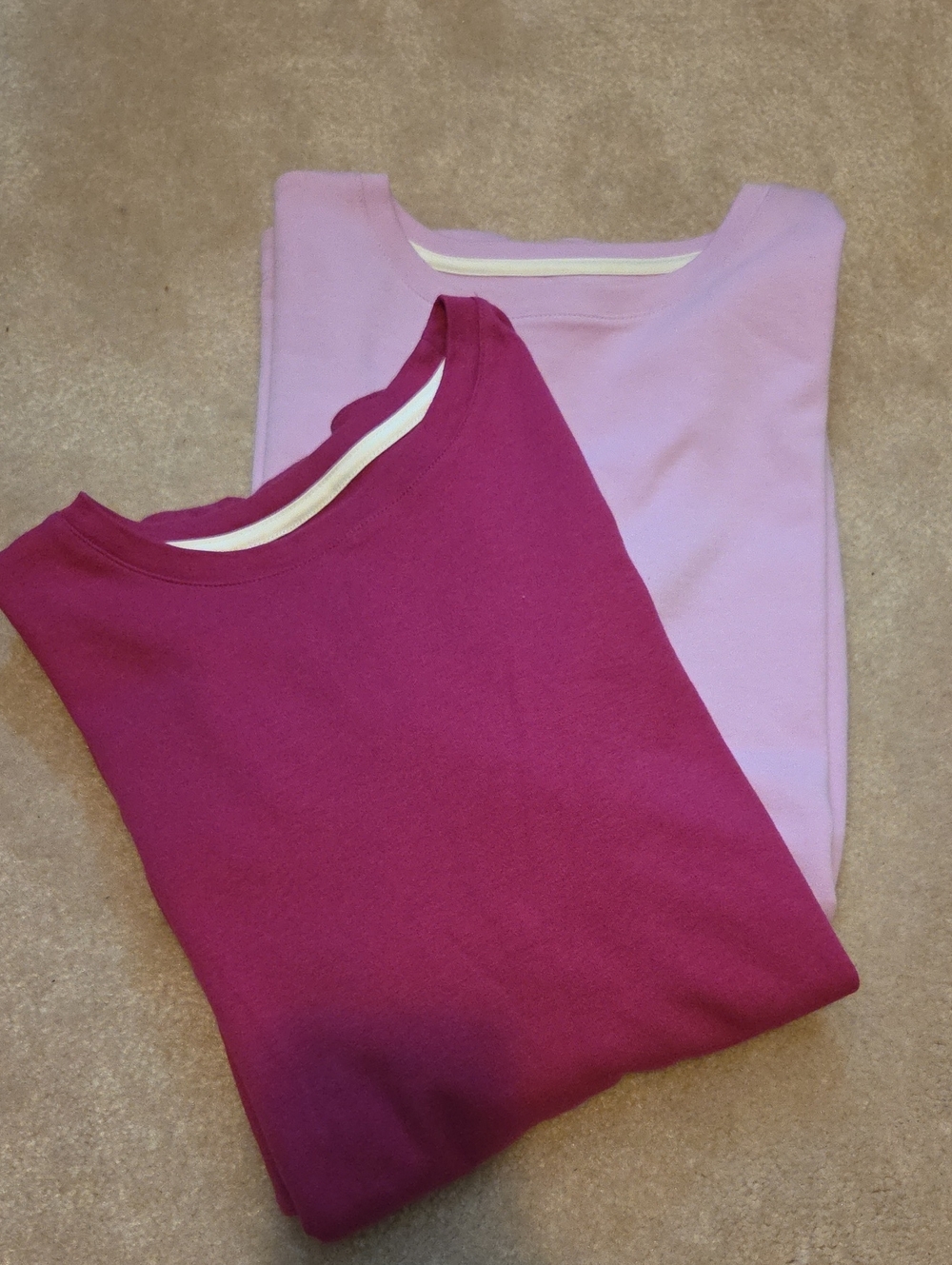 Isaac Mizrahi Light Lavender and Pink Crewneck Tops - Essentials